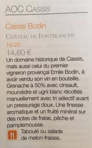 Terre de Vins Cassis Bodin Rosé Chateau Fontblanche 2016